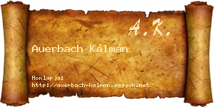 Auerbach Kálmán névjegykártya