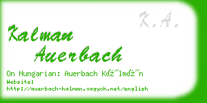 kalman auerbach business card